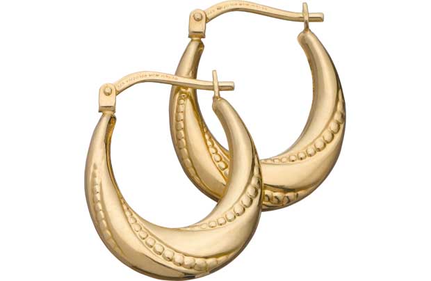 Argos Silver and 9ct Bonded Gold Small Oval Creole