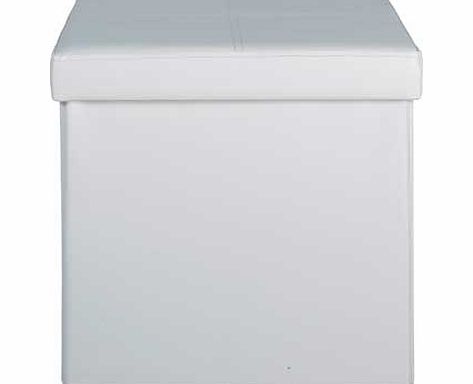 Argos Small Leather Effect Ottoman with Stitching