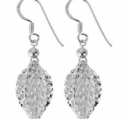 Argos Sterling Silver 3D Leaf Drop Earrings