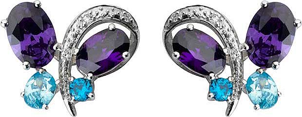 Argos Sterling Silver Cubic Zirconia Butterfly Stud