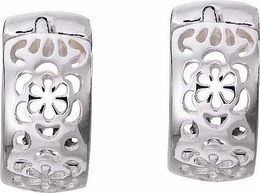 Argos Sterling Silver Fancy Huggie Hoop Earrings