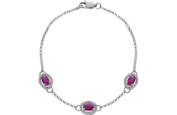 Argos Sterling Silver Ruby and Cubic Zirconia Bracelet