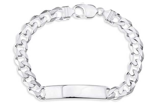 Sterling Silver Solid Identity Bracelet
