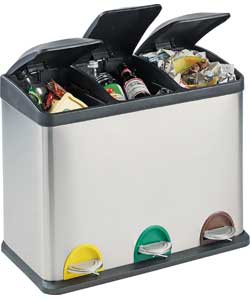 Argos Value Range 3 Compartment Recycling Bin - 45L
