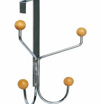 Argos Value Range 4 Over Door Coat Hooks - Silver