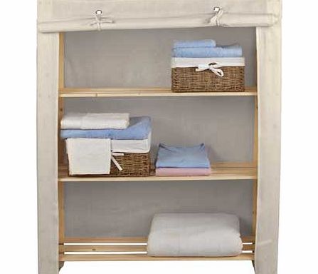 Argos Value Range Polycotton and Wood 3 Shelf