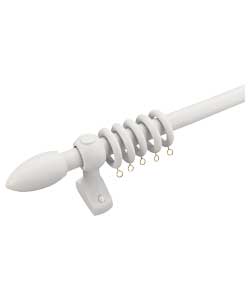 Wooden Curtain Pole - White