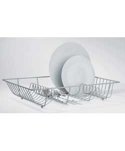 Value Rectangle Dish Rack Silver Effect