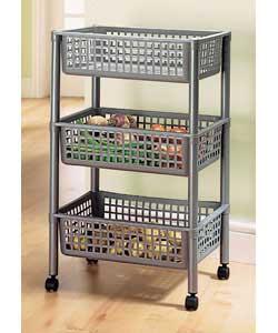 Argos Value Silver Effect 3 Tier Vegetable Trolley