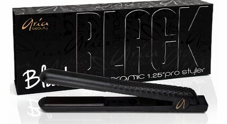 Aria Beauty 1.25-inch Ceramic Black Iron Hair Straightener