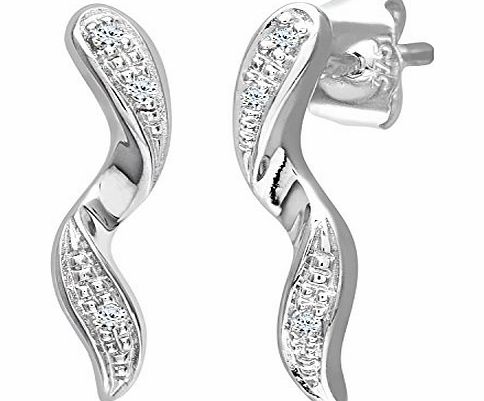 Ariel 0.03 Carat Diamond Drop Earrings in 9ct White Gold