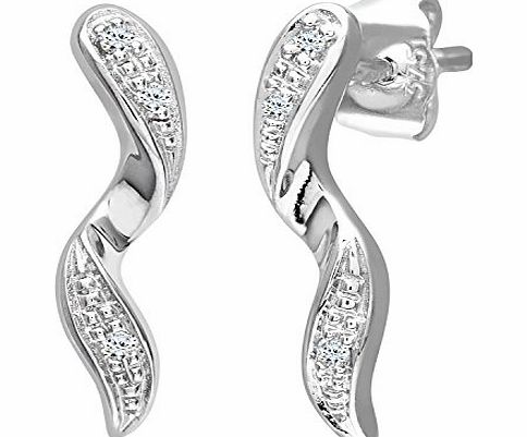 0.03 Carat Diamond Drop Earrings in 9ct White Gold