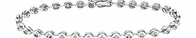 Ariel 9ct White Gold 0.25ct Diamond Tennis Bracelet of Length 18cm