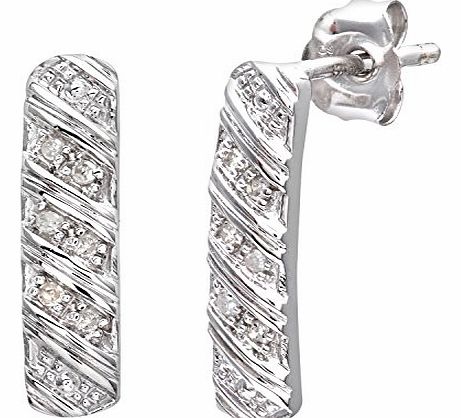 Ariel 9ct White Gold Womens 5pt Diamond Earrings