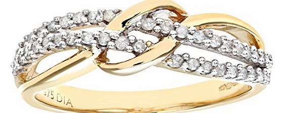 9ct Yellow Gold 0.20ct Diamond Fancy Curve Eternity Ring