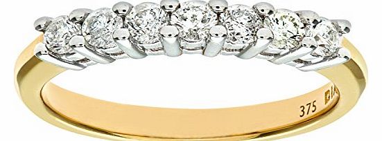 Ariel 9ct Yellow Gold Half Carat Diamond Claw Set Eternity Ring