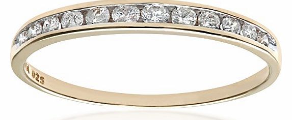 Ariel 9ct Yellow Gold Quarter Carat Diamond Channel Set Half Eternity Ring