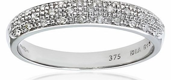 Eternity Ring, 9ct White Gold Diamond Ring, Pave Set, 15 Carat Diamond Weight