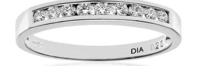 Platinum Channel Set Half Eternity Ring, IJ/I Certified Diamonds, Round Brilliant, 0.33ct