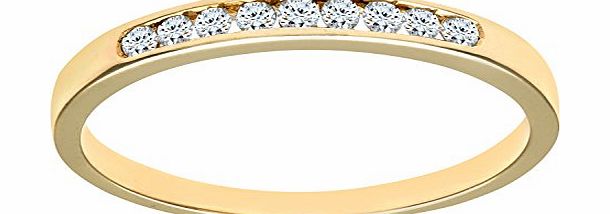 Ariel Womens 9ct Yellow Gold Channel Set Diamond Eternity Ring