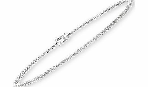 Ariel Womens Diamond Bracelet, 9ct White Gold, Prong Setting 1 Carat Diamond Weight, Model PBC1674