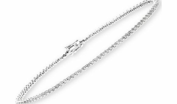 Ariel Womens Diamond Bracelet, 9ct White Gold, Prong Setting 1 Carat Diamond Weight, Model PBC1674