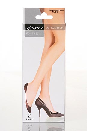 Aristoc Ladies 2 Pair Aristoc Cotton Rich Footsies In 2 Colours Nude