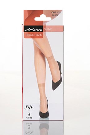 Aristoc Ladies 3 Pair Aristoc 10 Denier Ultra Shine Ankle Highs In 2 Colours Nude