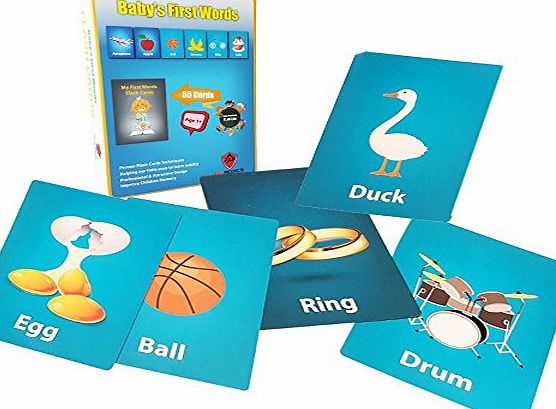 ARIZ PRODUCTS FLASH CARDS FOR CHILDREN - PREMIUM Set Of Baby First Words For Early Childhood Education, Appealing Design amp; Proven Techniques Improve Children Memory amp; Help Them To Read amp; Write Faster. L