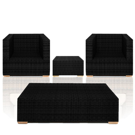 2 x Armchairs Coffee Table and Side