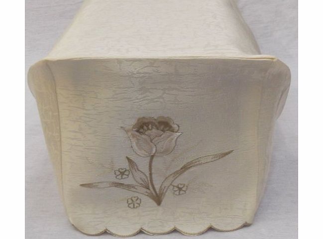 Arm Caps and Chair Backs Arm Chair Caps Covers Tulip Floral Beige Cream Embroidered One Pair (2)