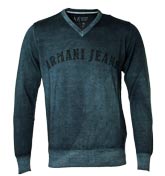 Armani Airforce Blue V-Neck Sweater