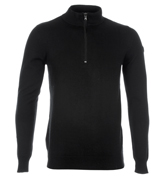 Armani Armai EA7 Black 1/4 Zip Neck Sweater