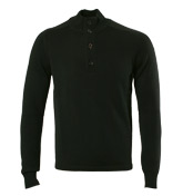 Armani Black 4 Button Fastening Sweater