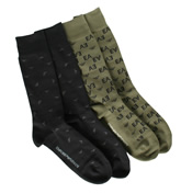 Armani Black and Green Socks (Double Pack)