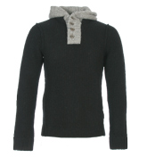 Armani Black and Grey Chunky Sweater