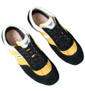 Black and Yellow Suede Trainers