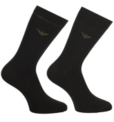 Armani Black Ankle Socks (2 Pair Pack)