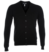 Armani Black Button Fastening Cardigan