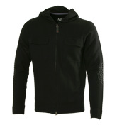 Armani Black Full Zip Hooded Sweater