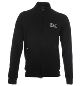 Armani Black Full Zip Pique Sweatshirt