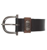 Armani Black Leather Buckle Belt