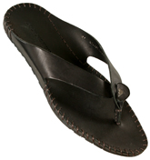 Armani Black Leather Flip Flops