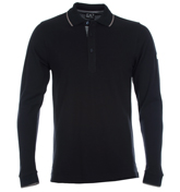 Armani Black Long Sleeved Polo Shirt