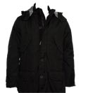 Black Longer Length Jacket With Detatchable Hood