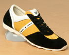 Armani Black/Mustard/White suede trainers
