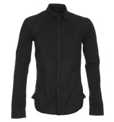 Armani Black Pleated Shirt