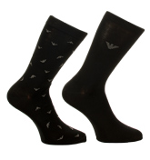 Armani Black Socks (2 pair pack)