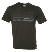 Armani Black T-Shirt with Blue Logo