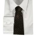 Armani Black Tie with Mid Brown Net Pattern